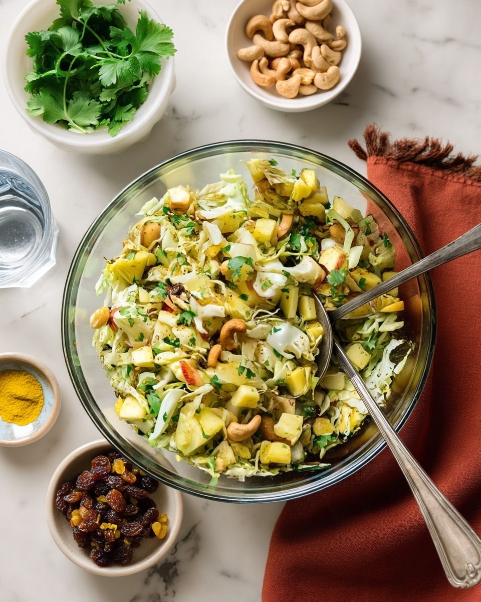 Shredded Cabbage Salad with Apples and Curry Recipe
