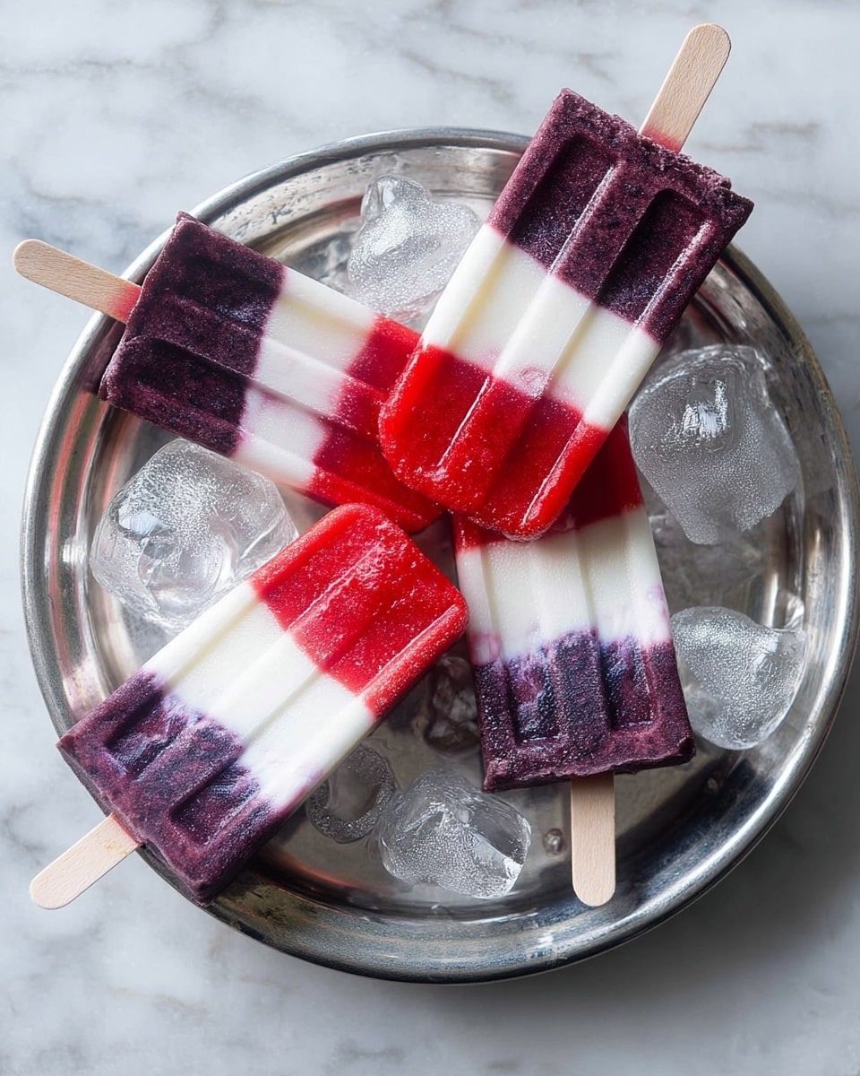 Strawberry-Coconut Ice Pops with Blueberries Recipe