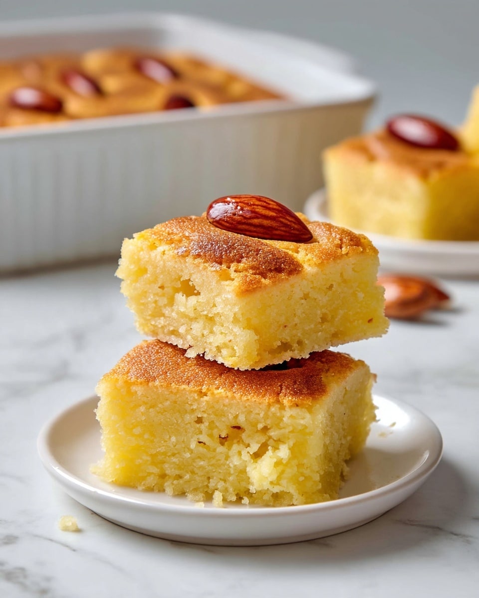 Basbousa Dessert with Almonds and Coconut Recipe