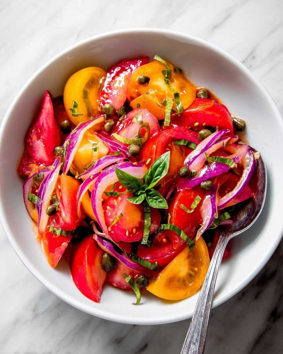 Tomato and Onion Salad with Basil and Capers Recipe